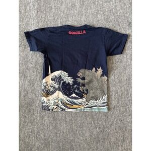 Godzilla Men's Japanese Great Wave Hokusai Graphic Cotton T-Shirt Size Large